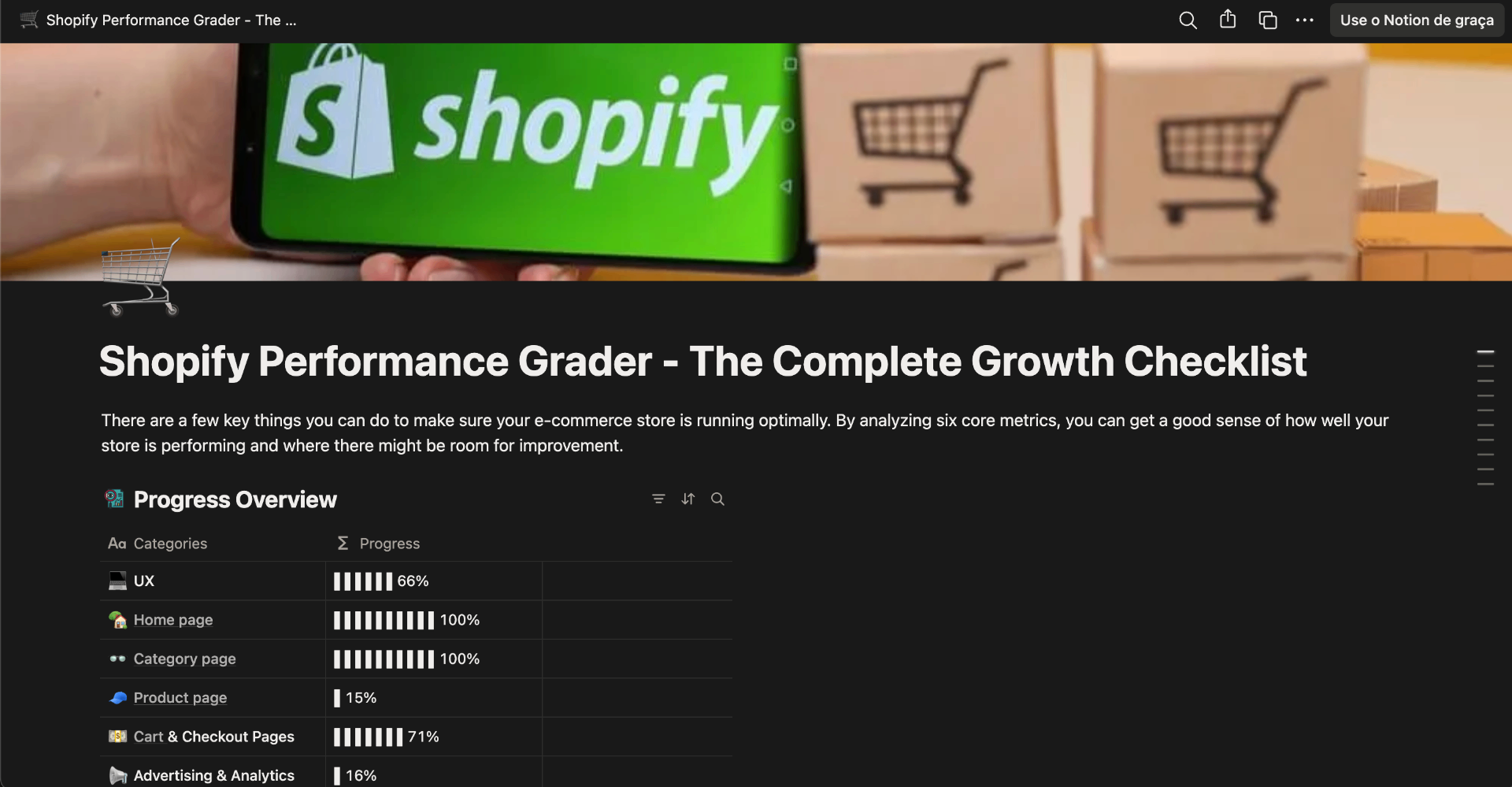 Shopify Grader interface screenshot